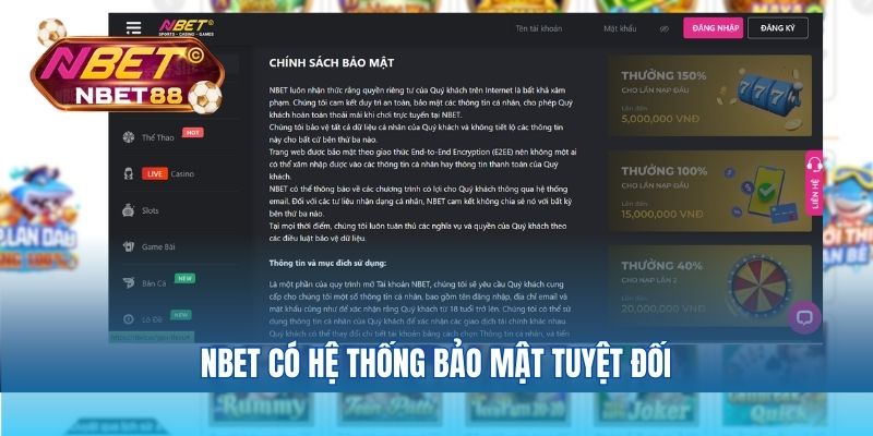 NBET có hệ thống bảo mật tuyệt đối