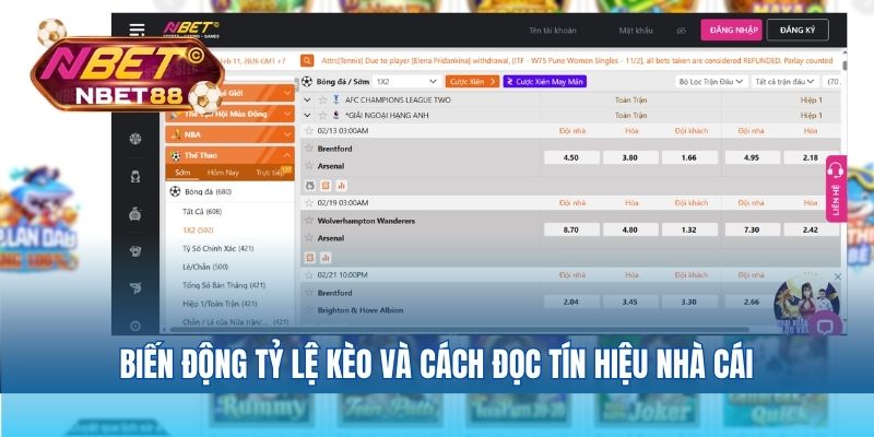 Biến động tỷ lệ kèo và cách đọc tín hiệu nhà cái