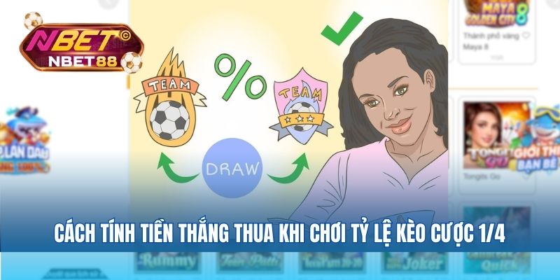 Cách tính tiền thắng thua khi chơi tỷ lệ kèo cược 1/4